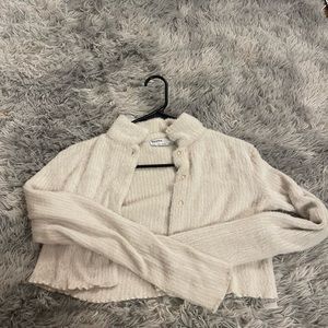 Bershka Fluffy polo sweater